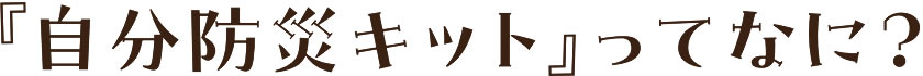 『自分防災キット』ってなに?